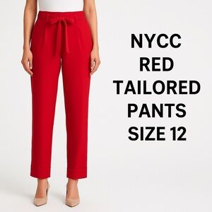 NYCC Red High-Waisted Tailored Pants Size 12